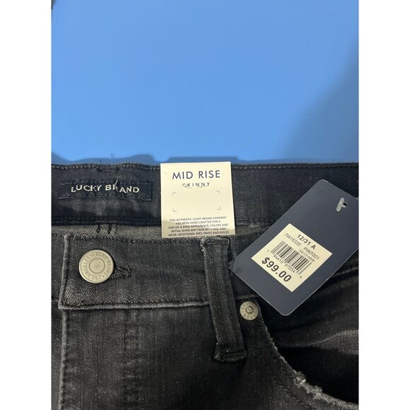 LUCKY BRAND New Women Jeans Ava Mid Rise Skinny in Black size 12/31 - Picture 4 of 15